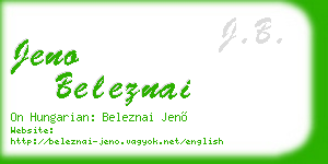 jeno beleznai business card